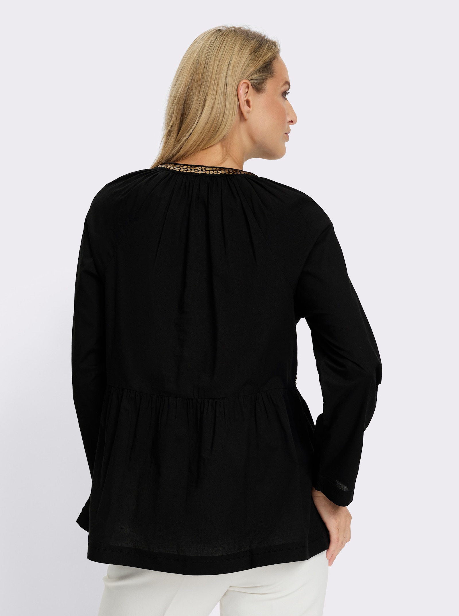 heine Tunique avec paillettes et perles décoratives - noir