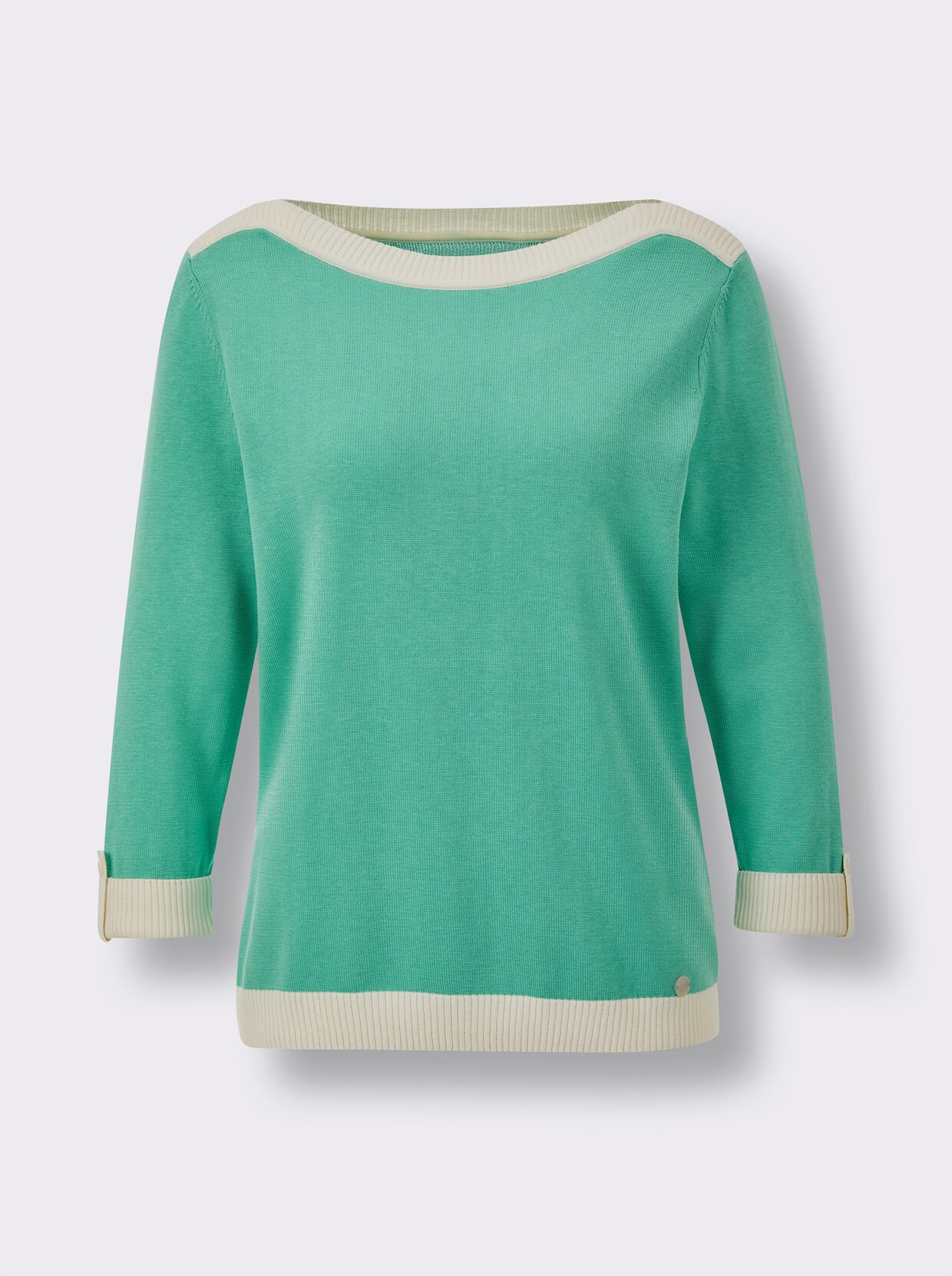 CREATION L PREMIUM 3/4 Arm-Pullover - blaugrün