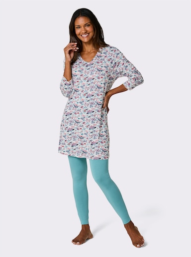 wäschepur Schlafanzug - ecru-ozean-bedruckt