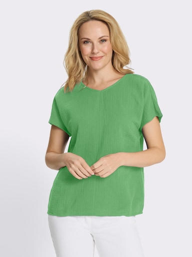 Schlupfbluse in Musselin-Qualität - apfel