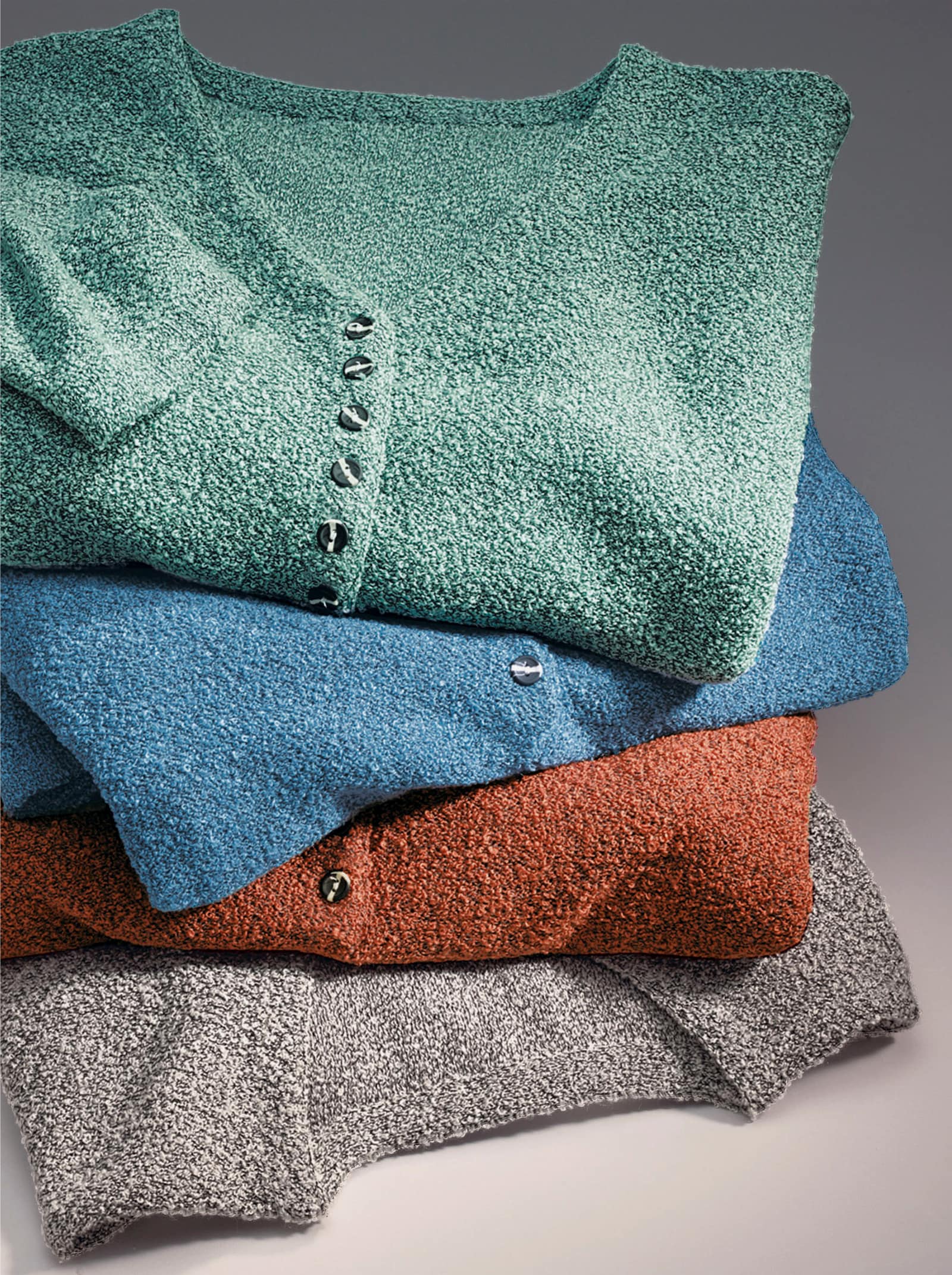 Strickpullover mit Seitenschlitzen - mint