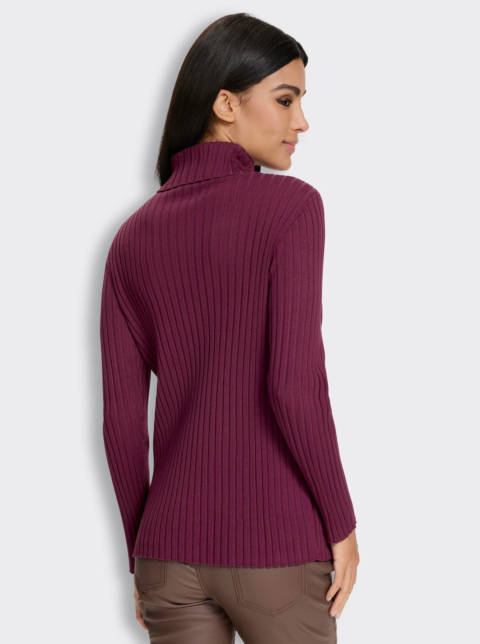 heine Feinstrickpullover mit Rollkragen - bordeaux
