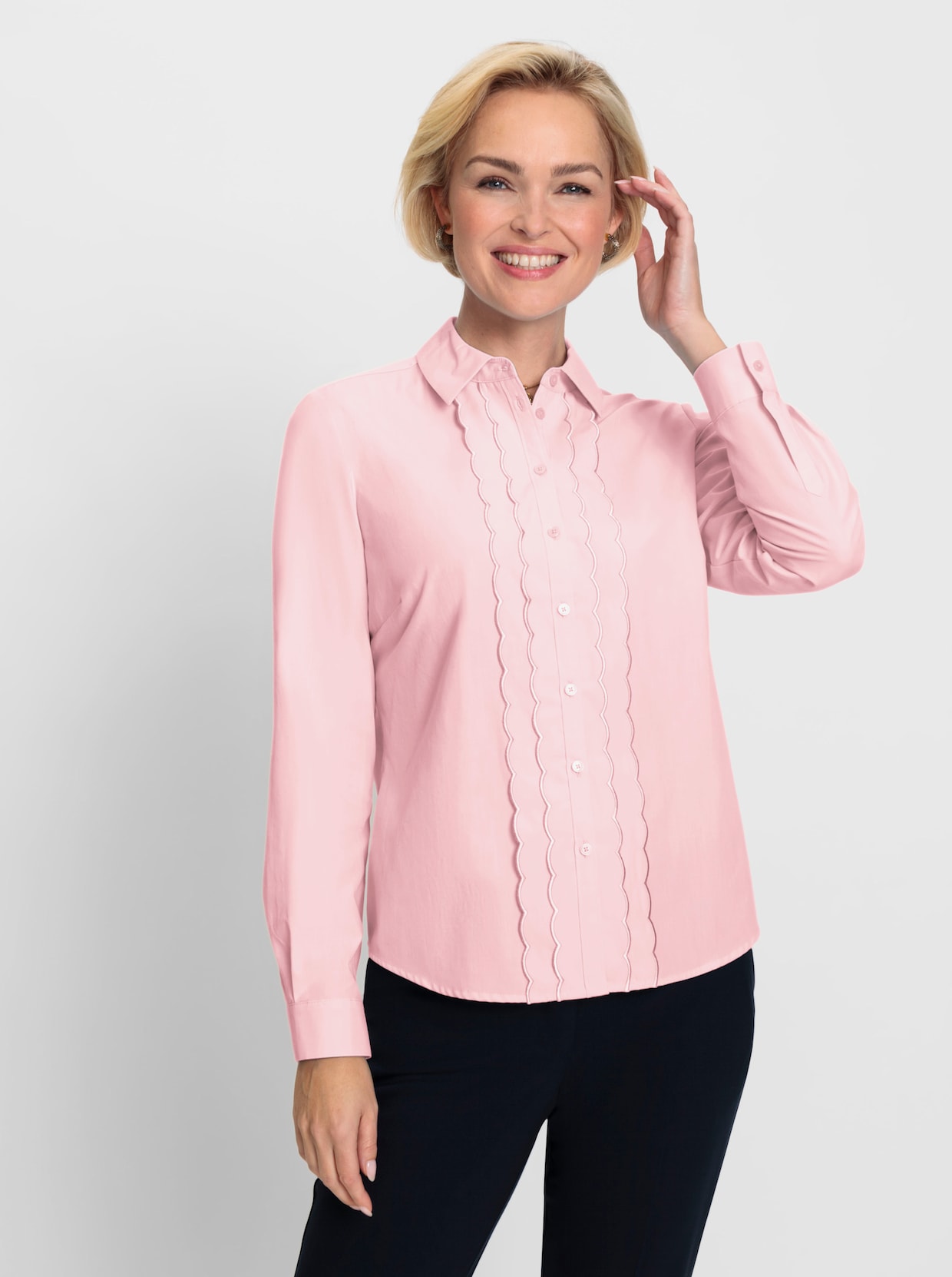 Blouse met lange mouwen - lichtroze