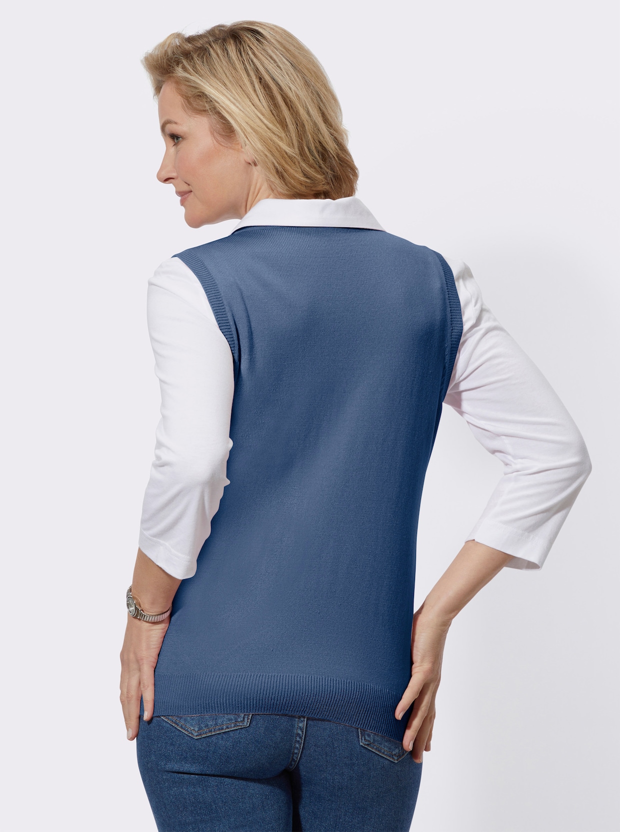 Slip-over - jeansblauw
