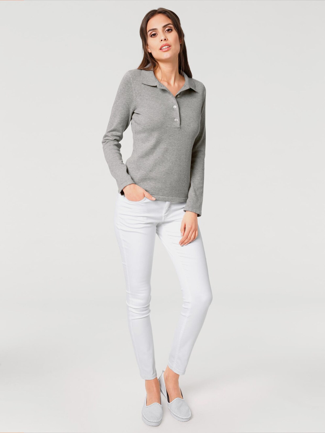 Best Connections Polopullover - grau-melange