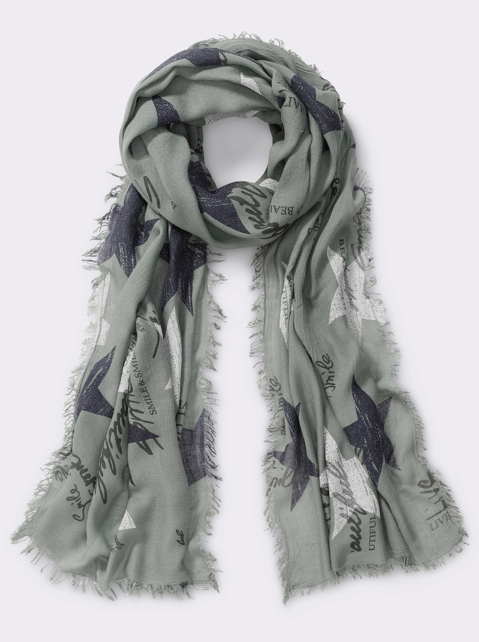 heine Modeschal mit Glanzgarn - khaki