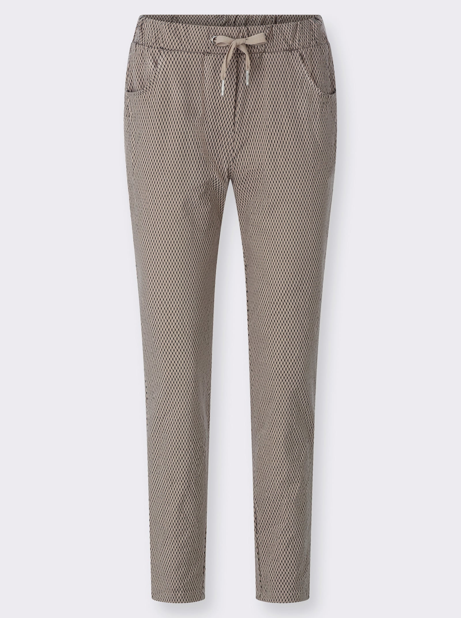 heine Druckhose in Crinkle-Optik - sesam-schwarz-bedruckt