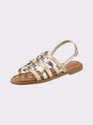 heine Sandale in Metallic-Optik - goldfarben