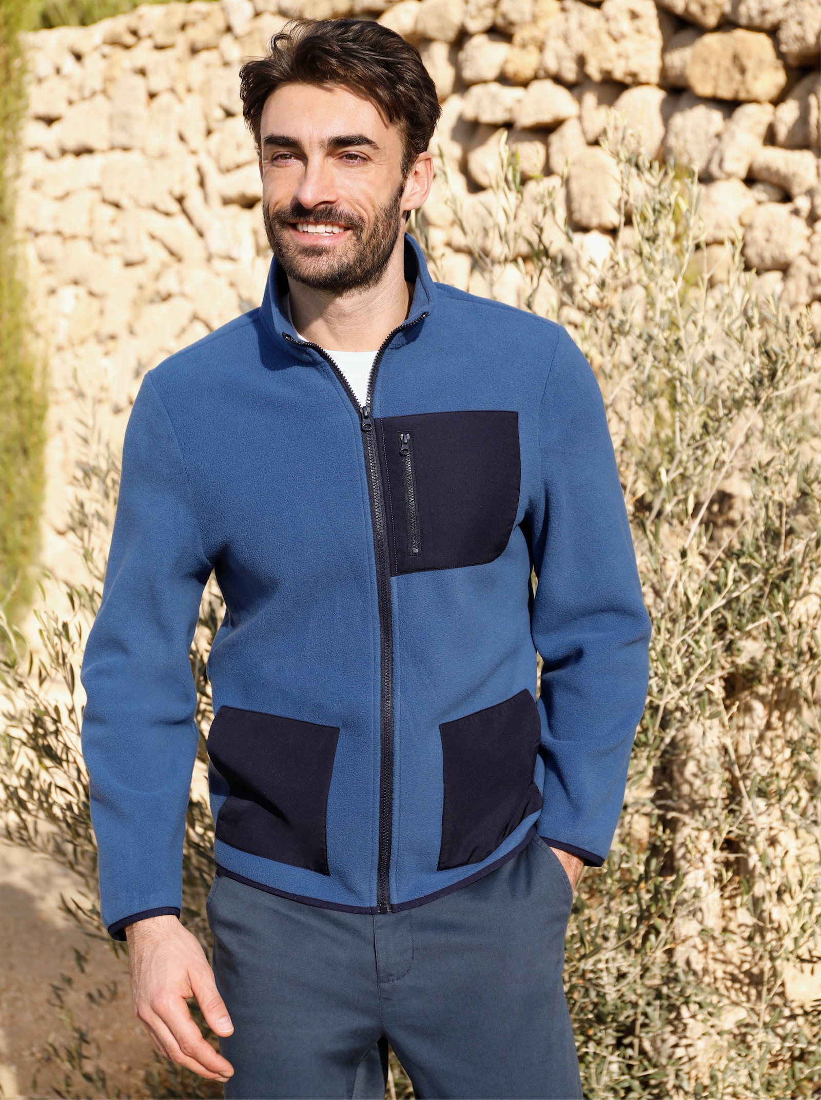 Catamaran Fleecejacke mit Antipilling-Ausrüstung - jeansblau