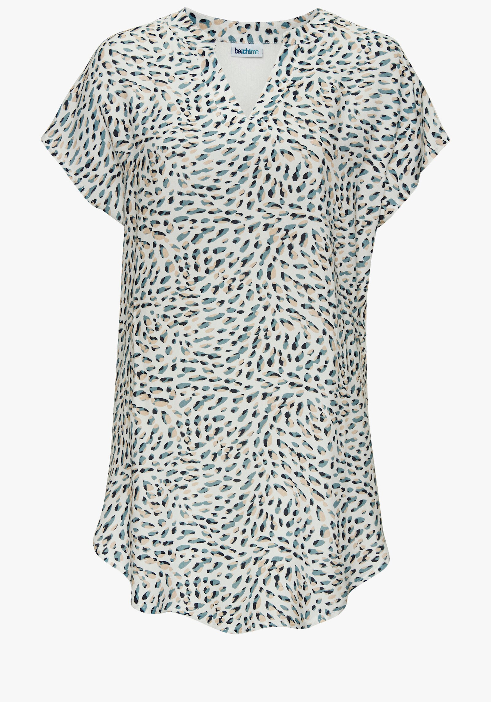 Beachtime Longshirt - weiß-blau bedruckt