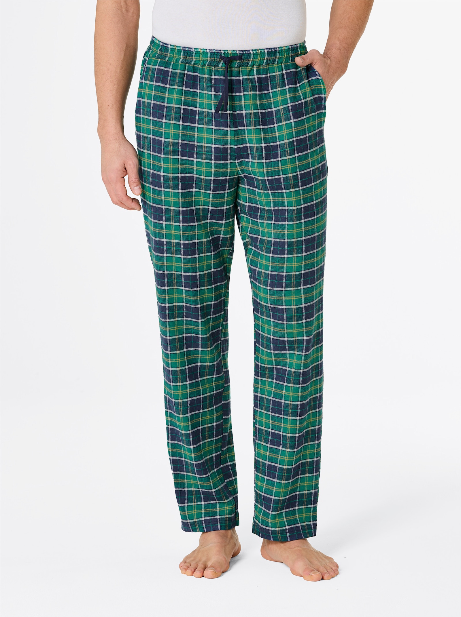 wäschepur men Hose lang - dunkelblau-grün-kariert