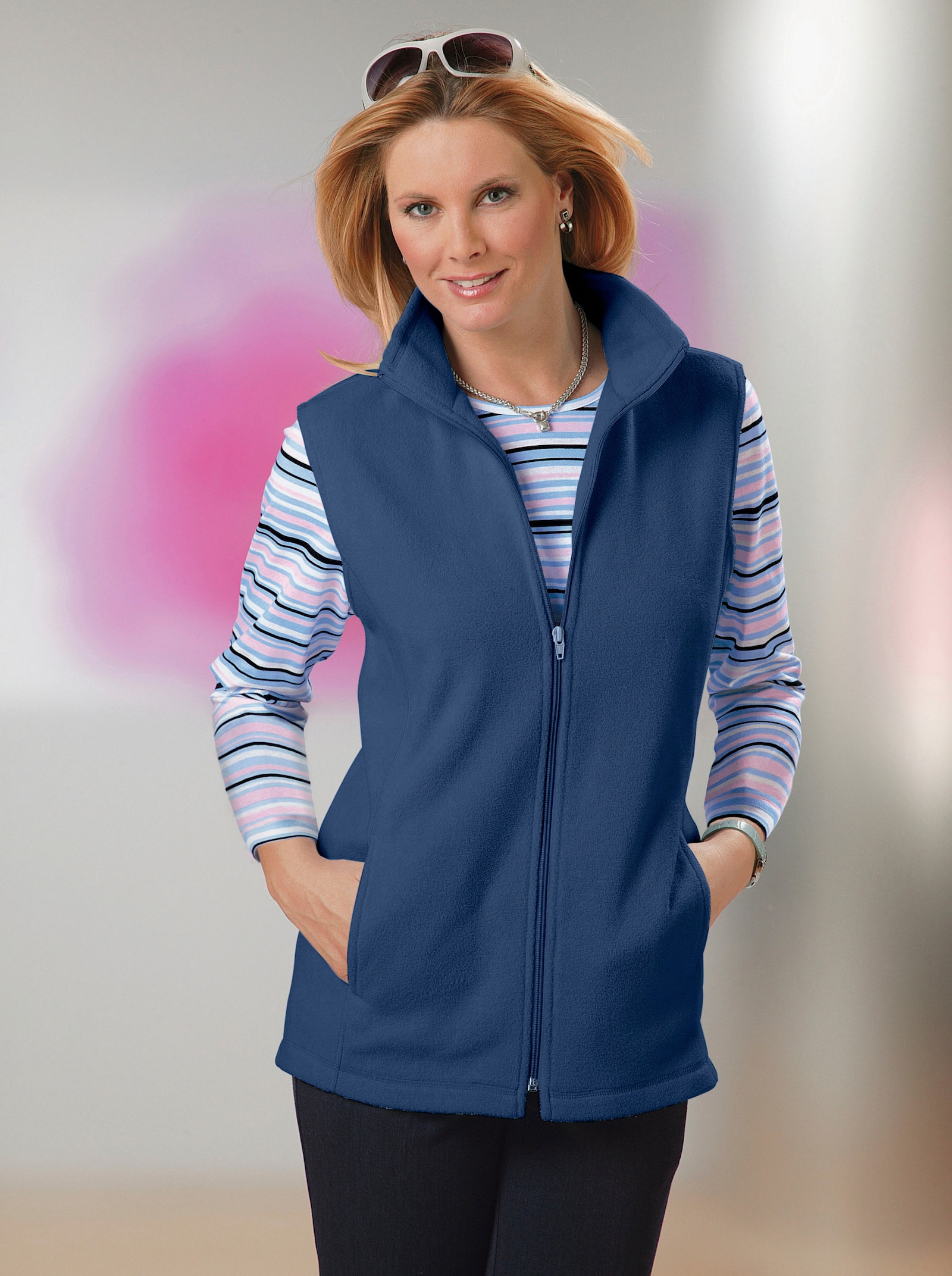 Fleeceweste mit Antipilling-Ausrüstung - nachtblau