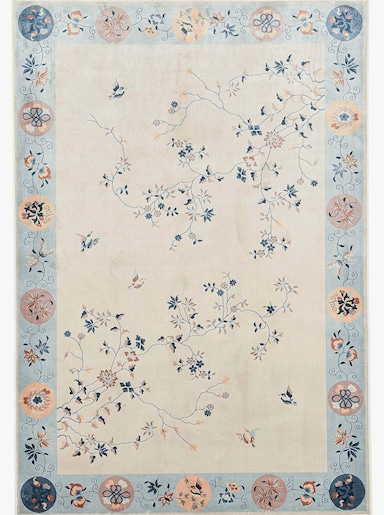 Theko Teppich - hellblau