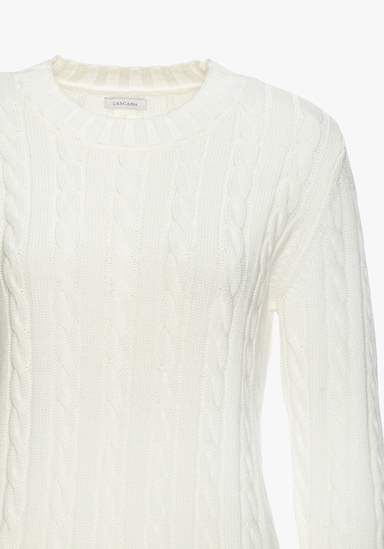 LASCANA Rundhalspullover - creme