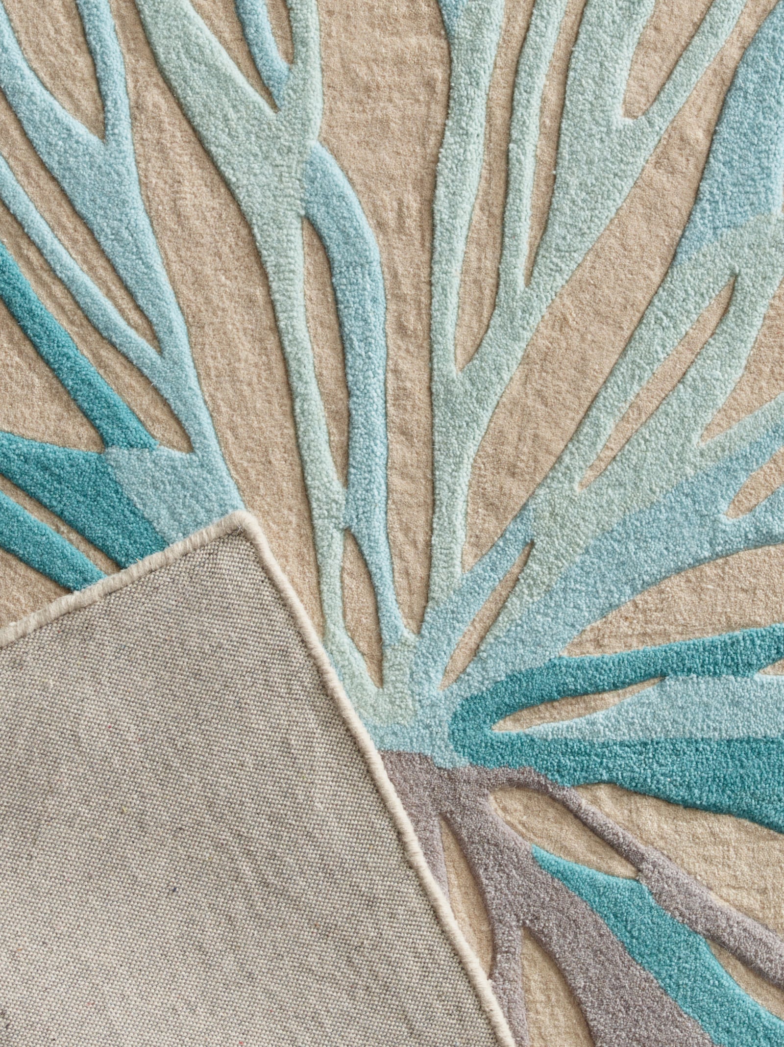 heine home Hochflorteppich - beige-türkis