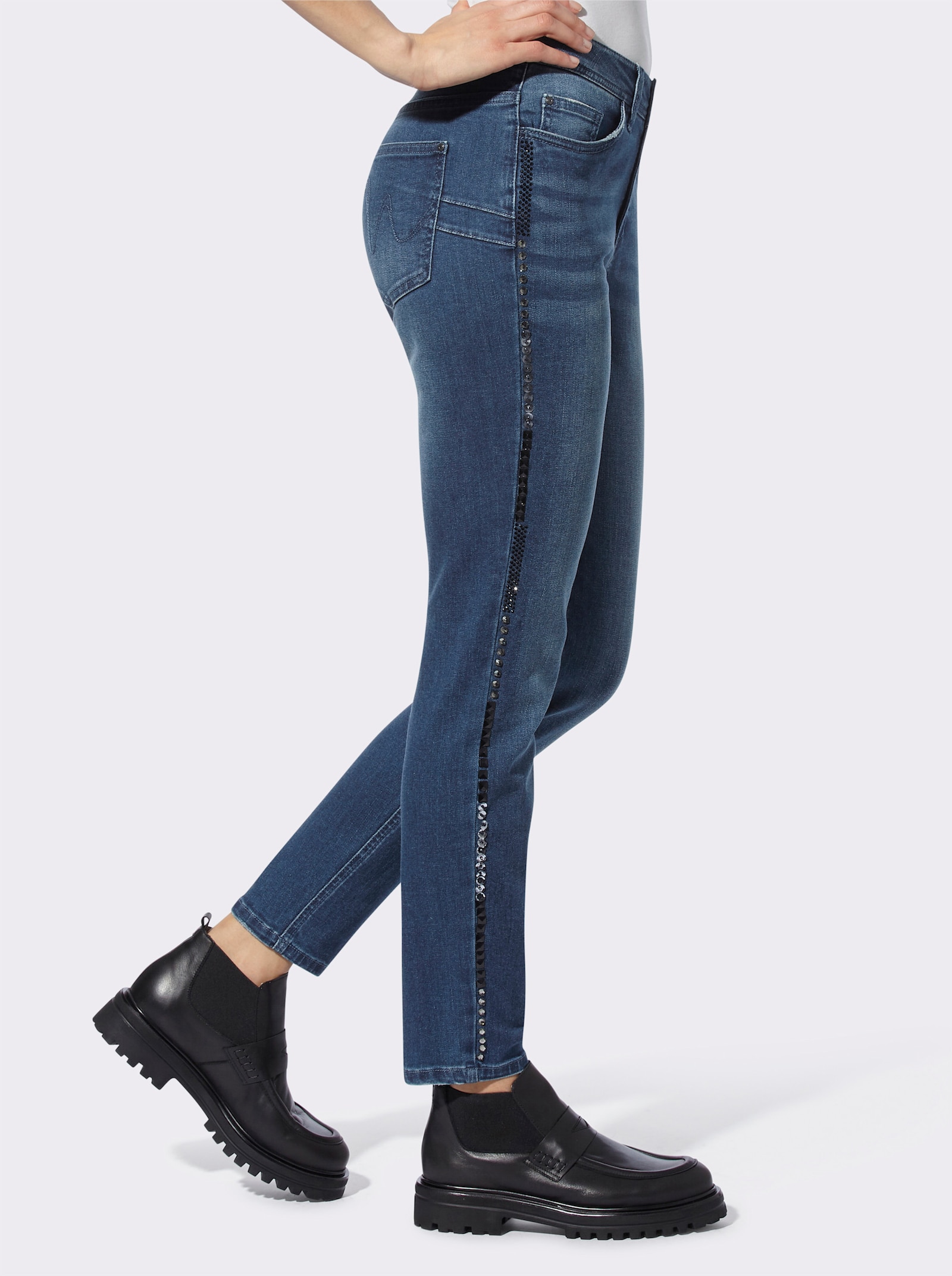 heine Push-up-Jeans mit Nietenverzierung - blue-stone-washed