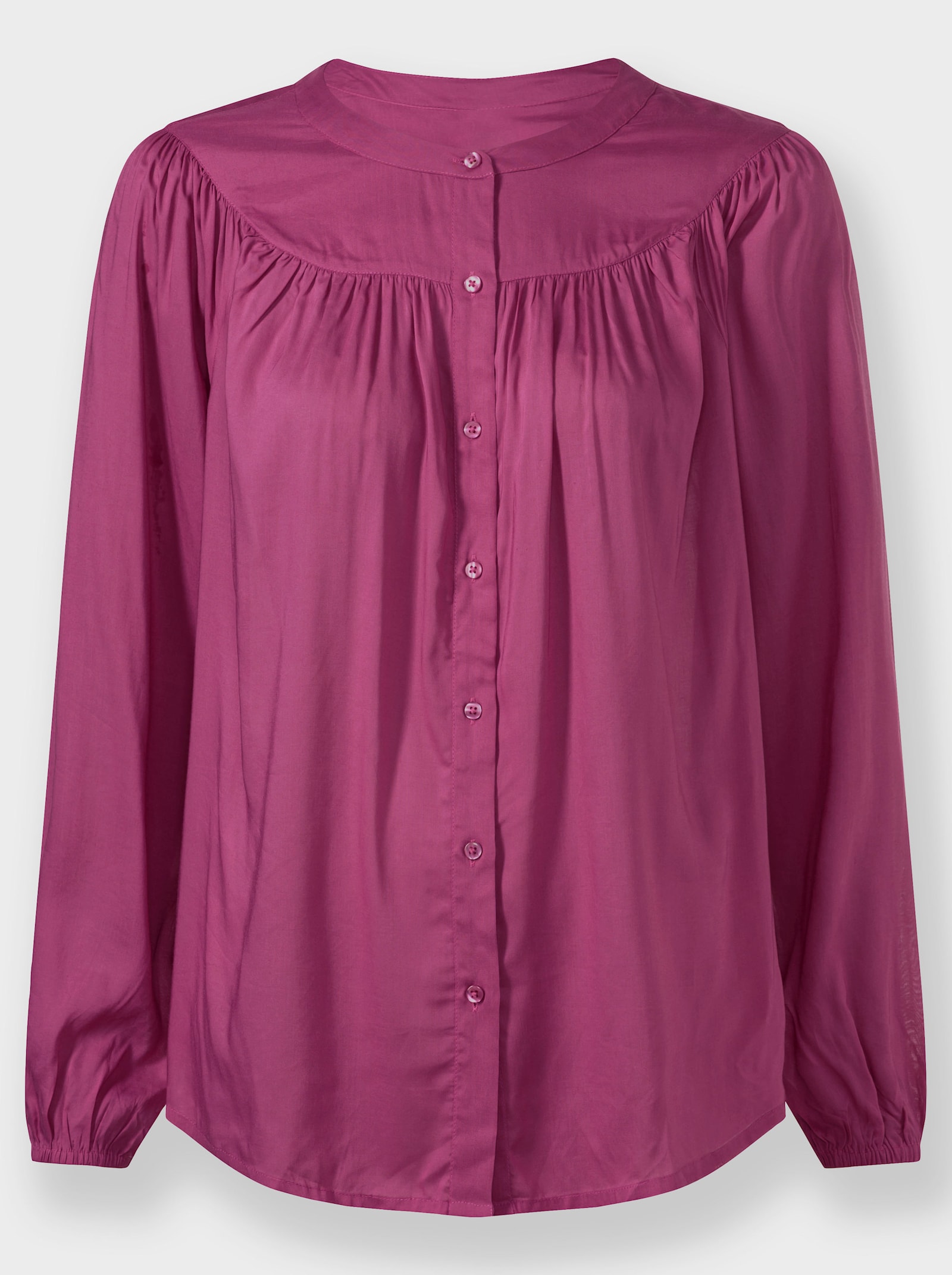 Blouse met lange mouwen in wijd silhouet - heide