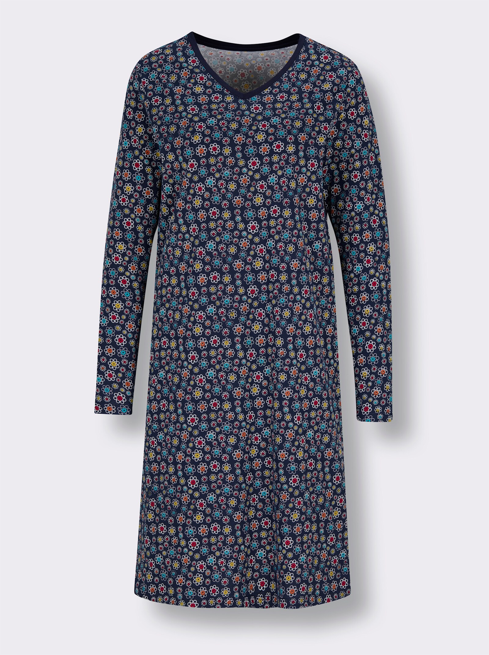 wäschepur Nachthemd mit floralem Muster - marine-bedruckt