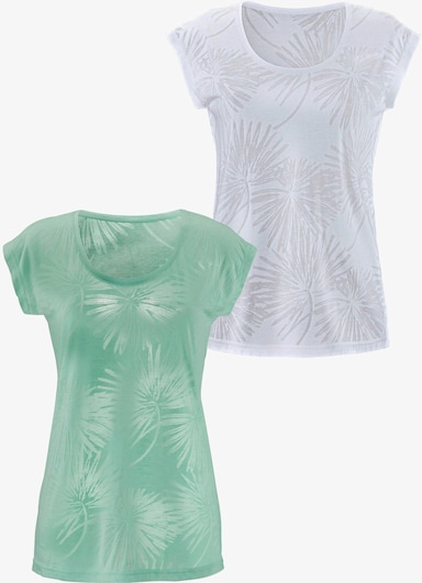 Beachtime Kurzarmshirt - mint, weiß