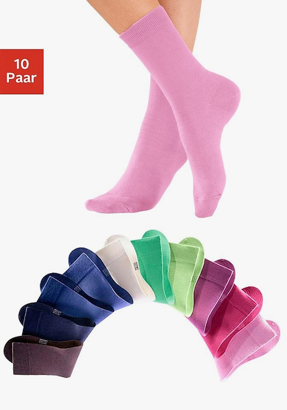 H.I.S Freizeitsocken - 1x rosa + 1x pink + 1x altrosa + 3x blau + 1x braun + 2x grün + 1x ecru