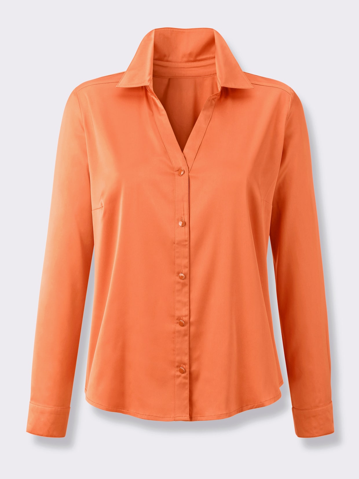 Satinbluse mit Kellerfalte hinten - papaya