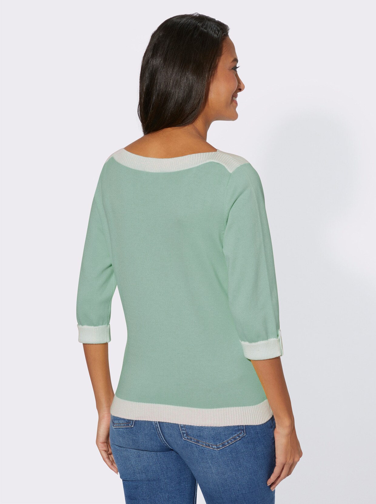 Pullover met 3/4-mouwen - kalkmint