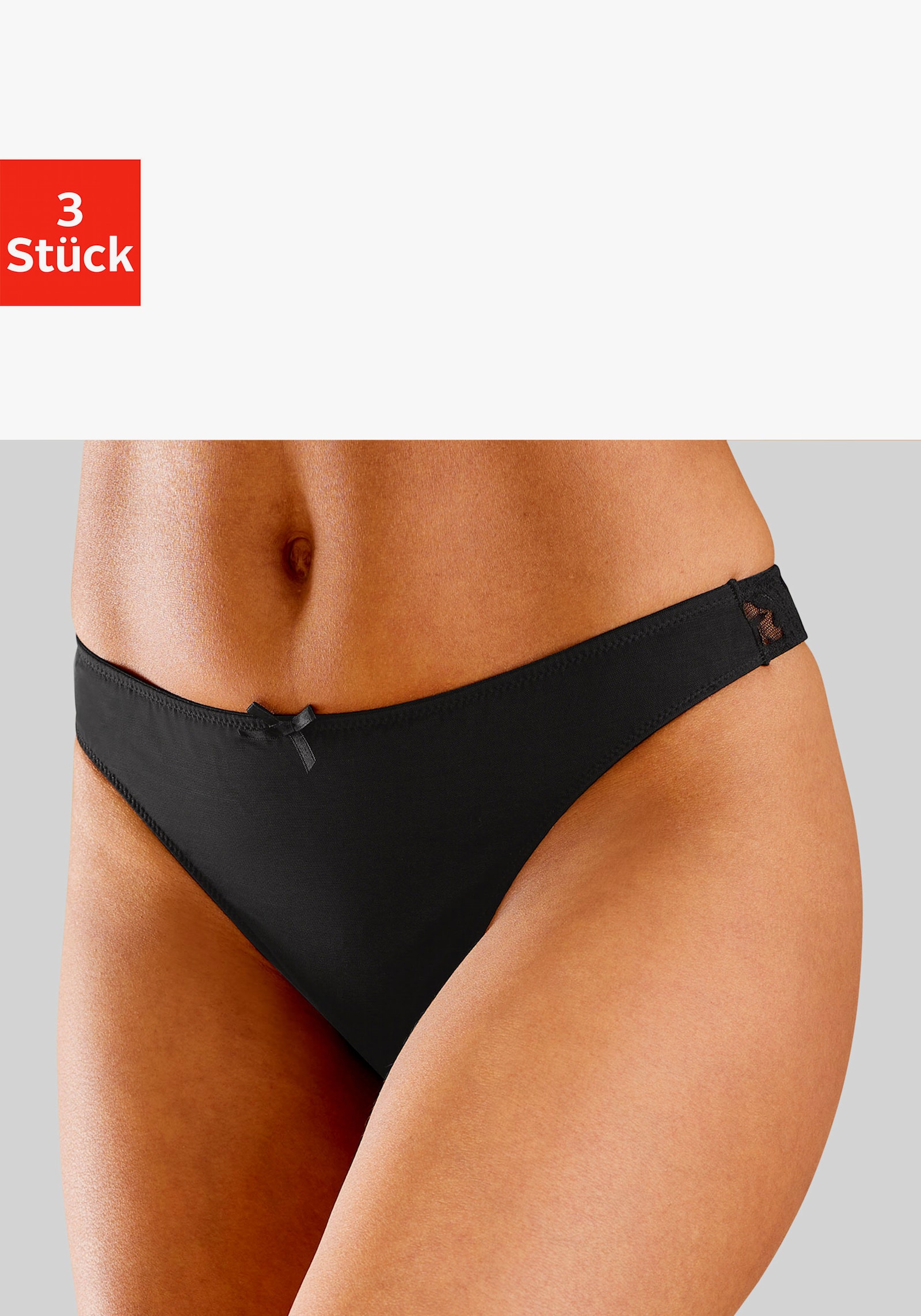 petite fleur String - 2xweiß+1xschwarz