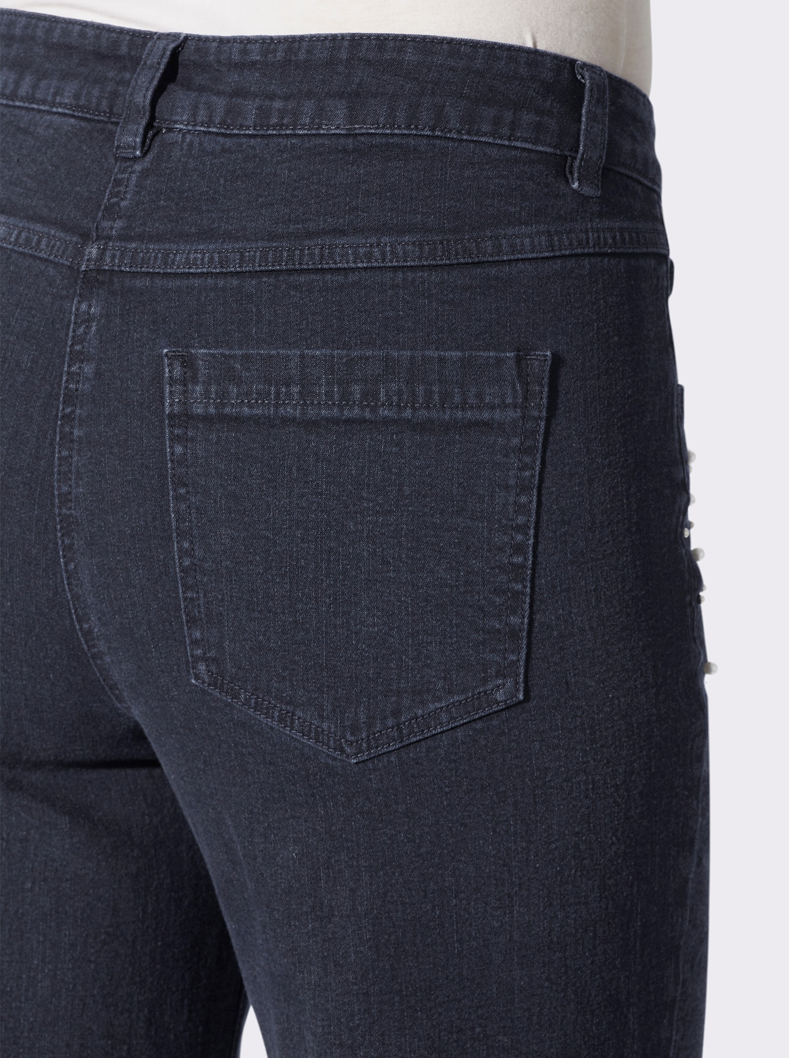 Jeans mit Zierperlen - dark blue