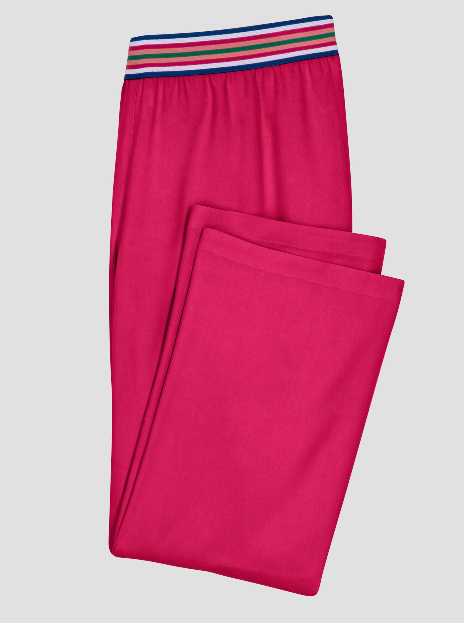 Comfortbroek met gestreepte comfortband - pink