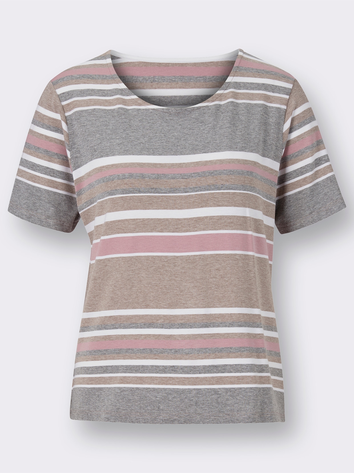 T-Shirt - rosé-gestreift