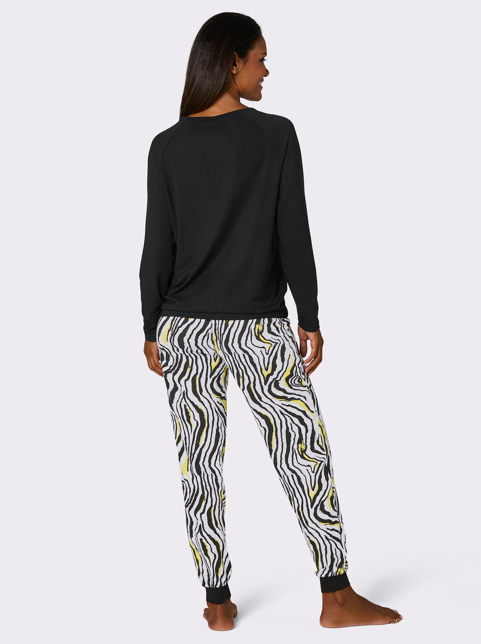 wäschepur Pyjama - noir-citron vert imprimé