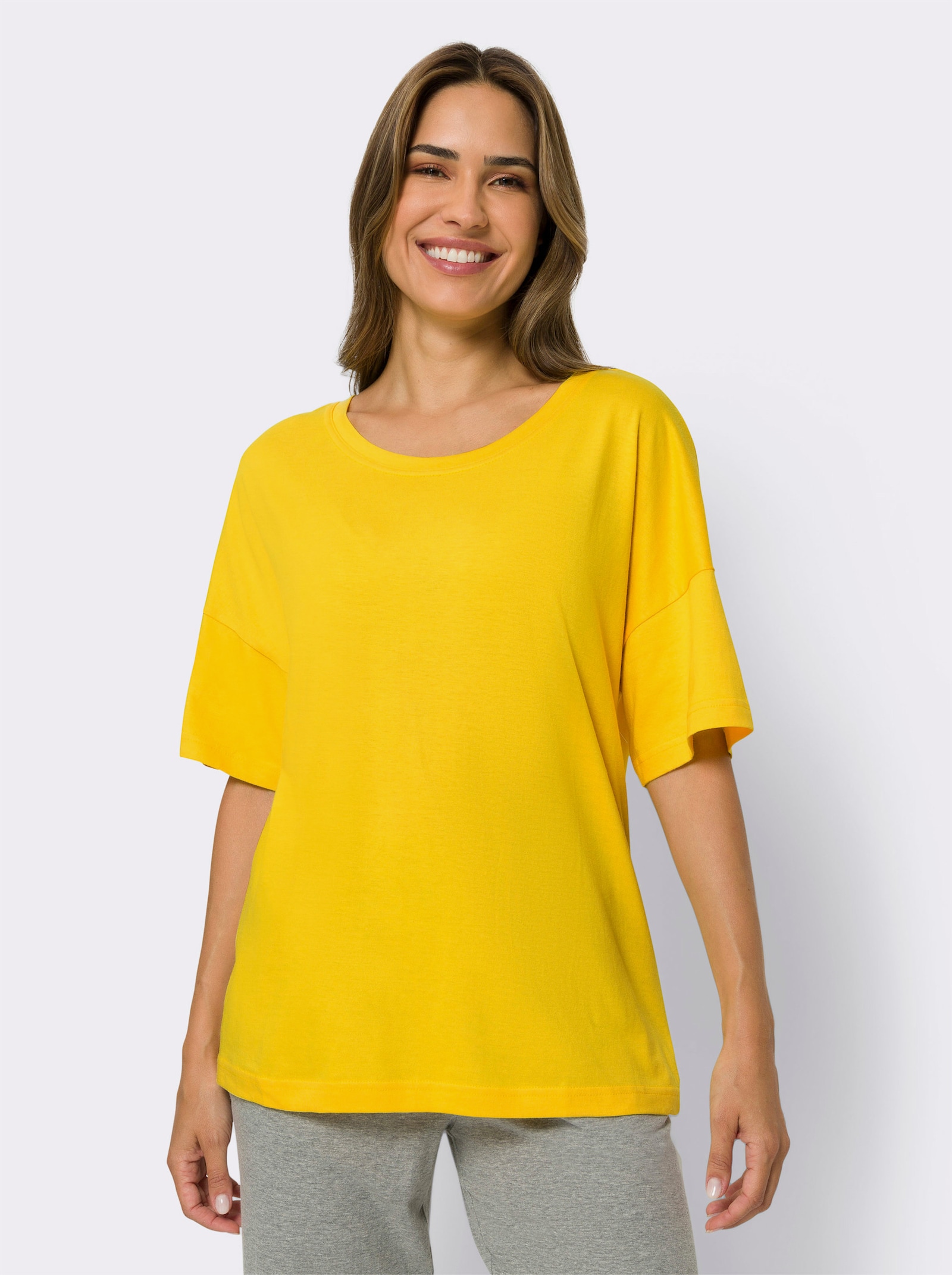 Freizeitshirt mit Modal - sonnengelb