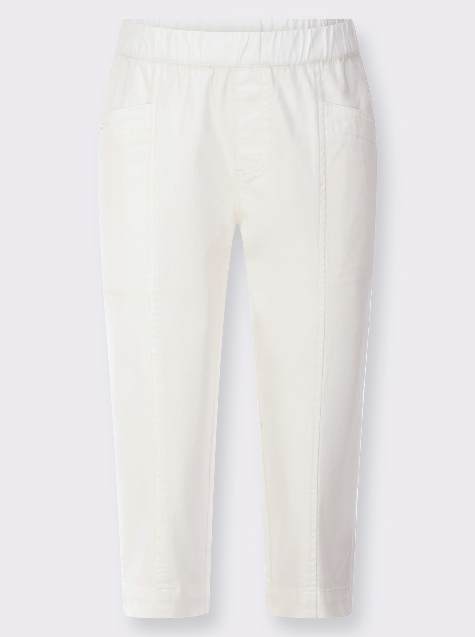 Caprijeans mit Dehnbund - weiß