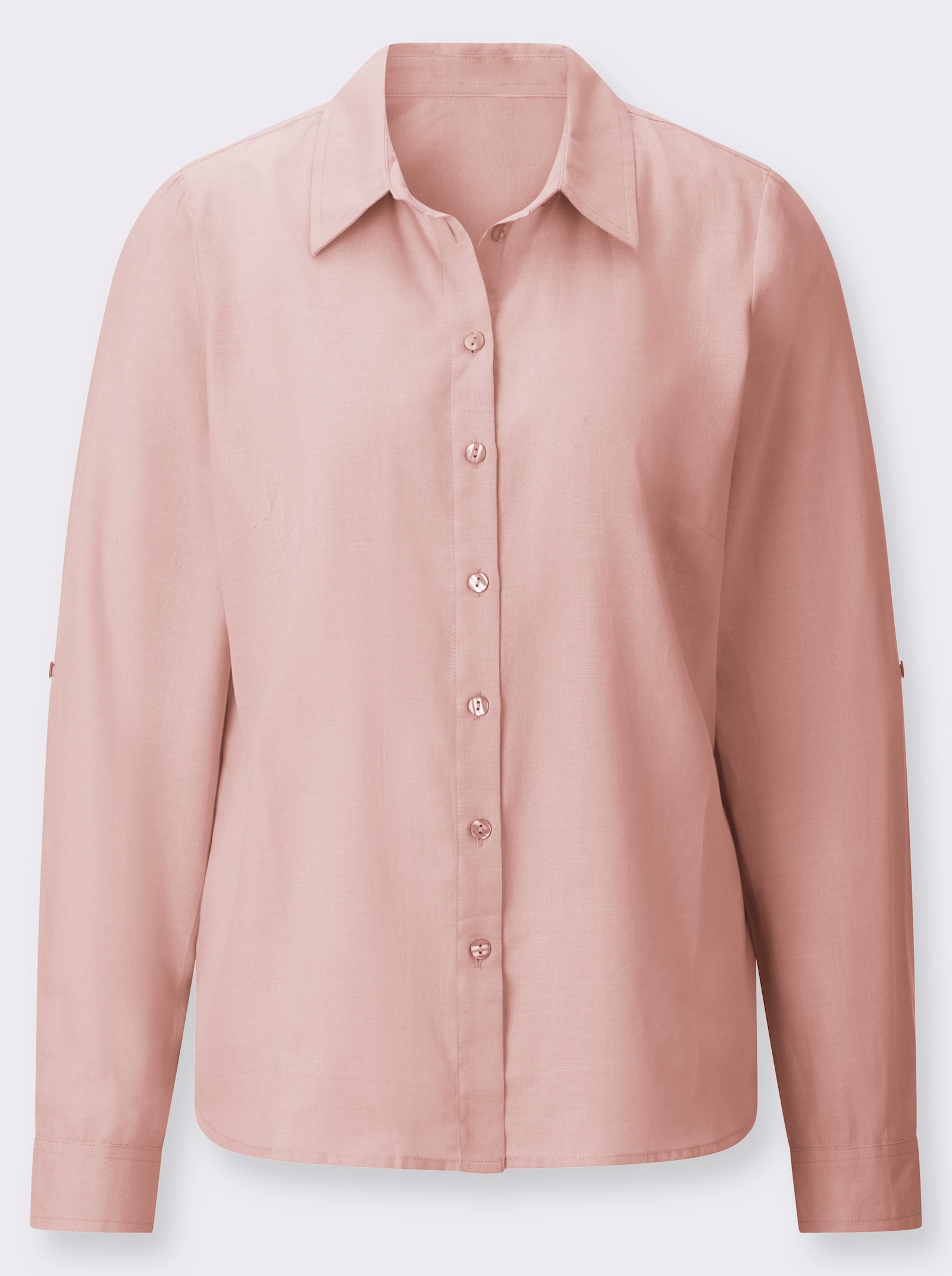 Hemdbluse in Melange-Optik - hellrosé-meliert