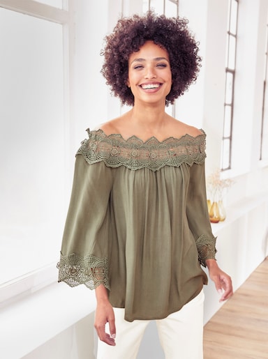 heine Spitzen-Bluse - khaki