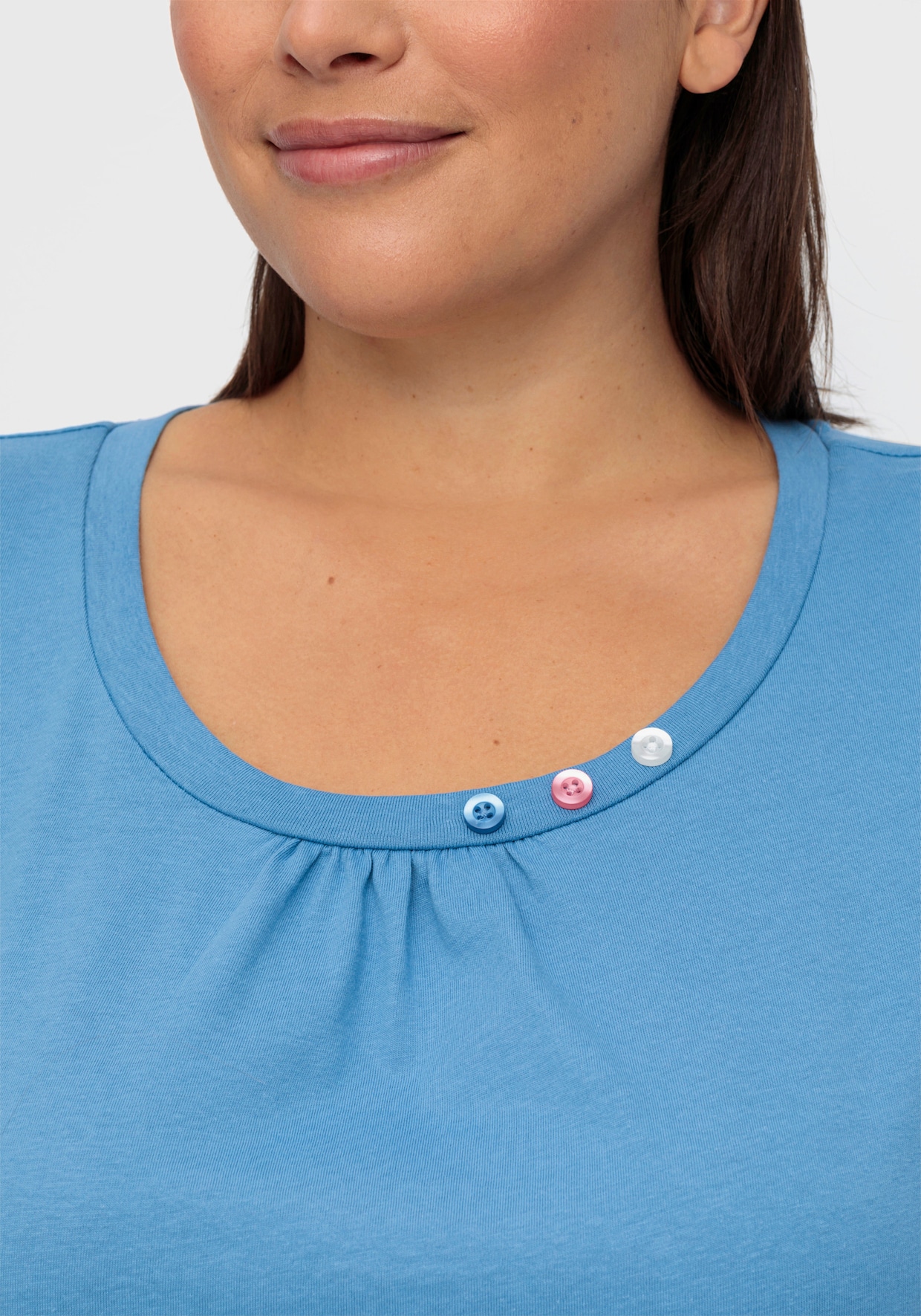 Longshirt - mittelblau