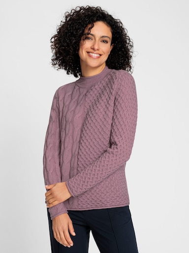 Stehkragenpullover - mauve