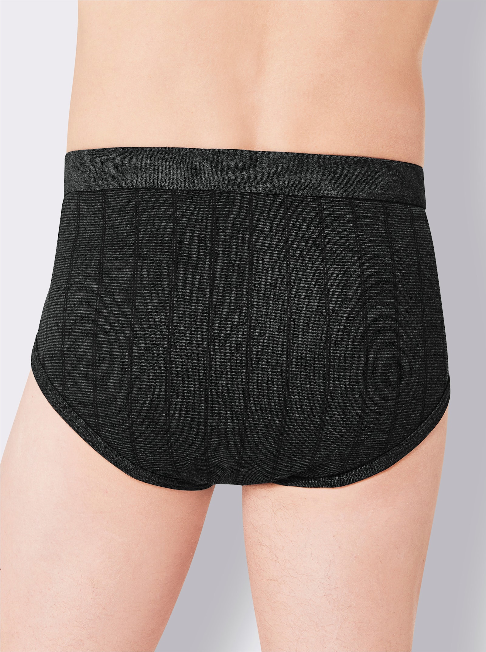 wäschepur men Slipy - tmavěšedá-proužek