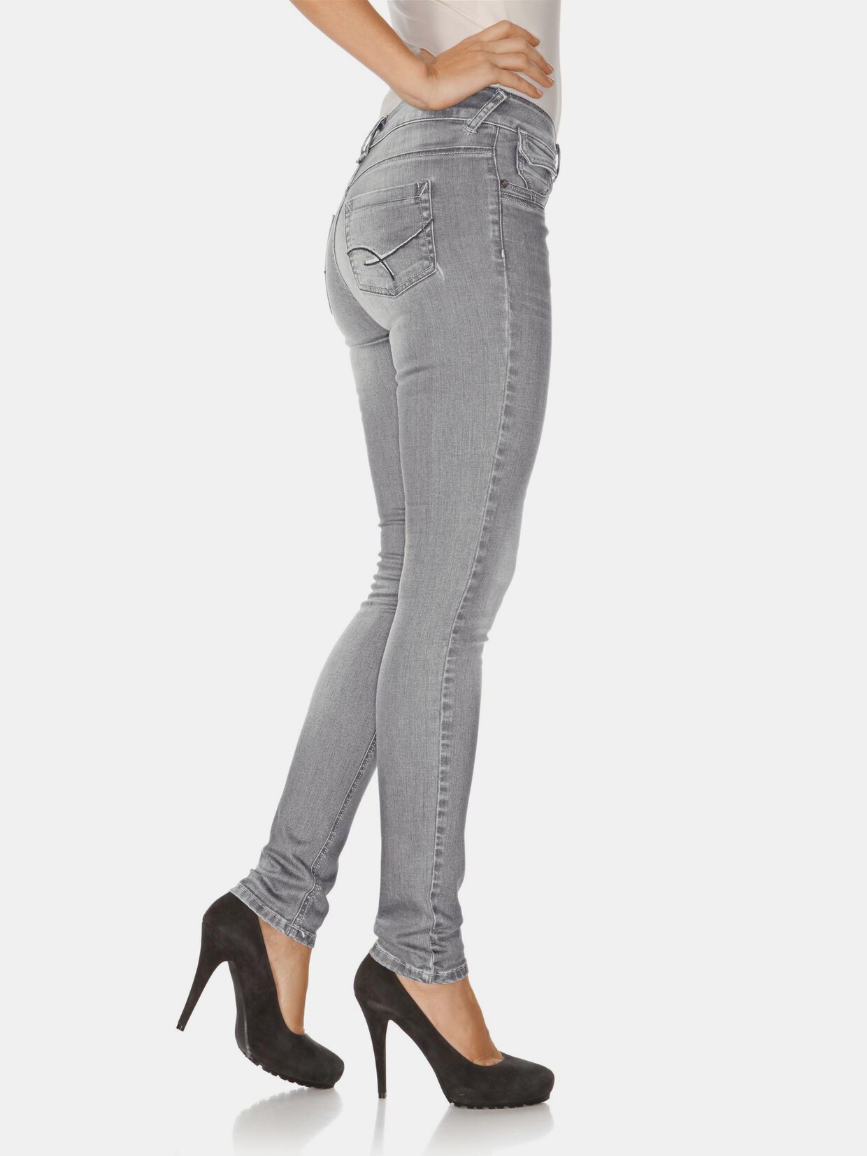 Linea Tesini 'Buik weg'-jeans - grey denim