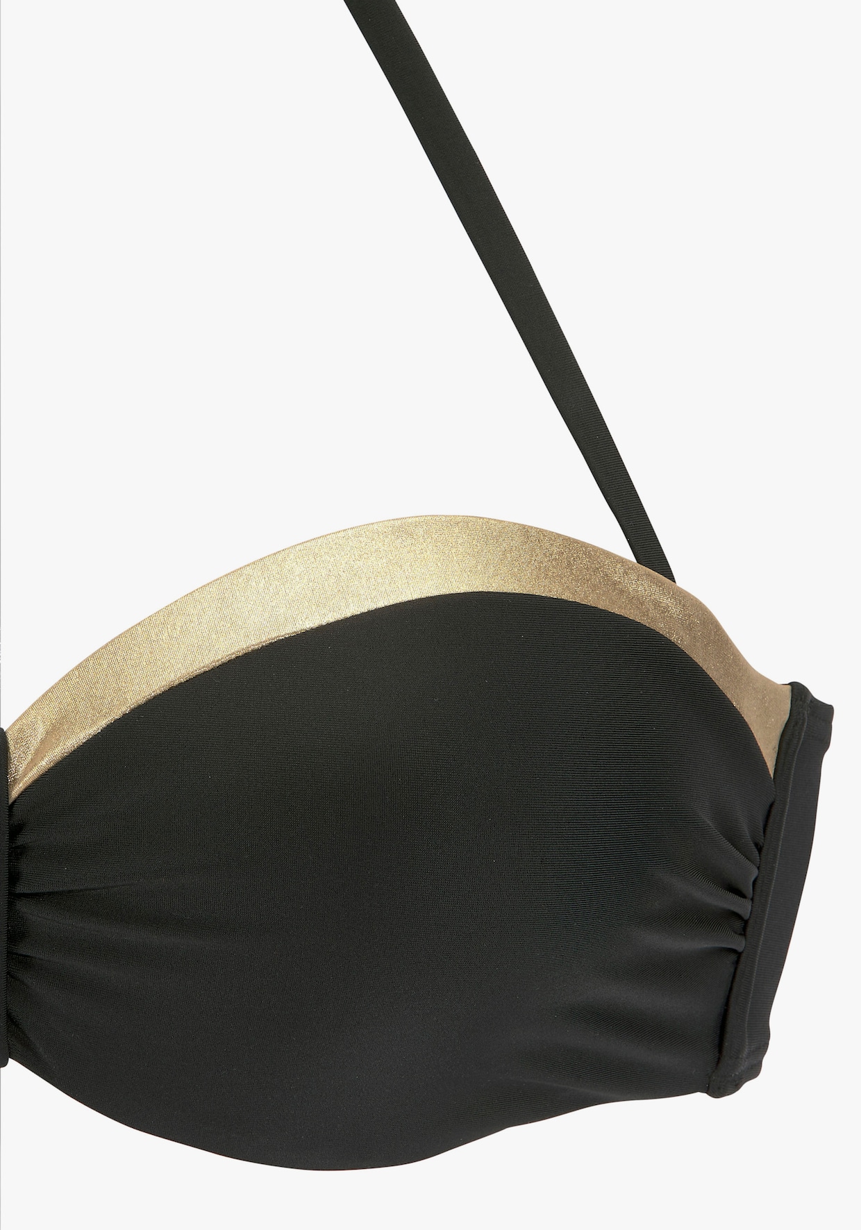 LASCANA Bügel-Bandeau-Bikini-Top - schwarz-goldfarben