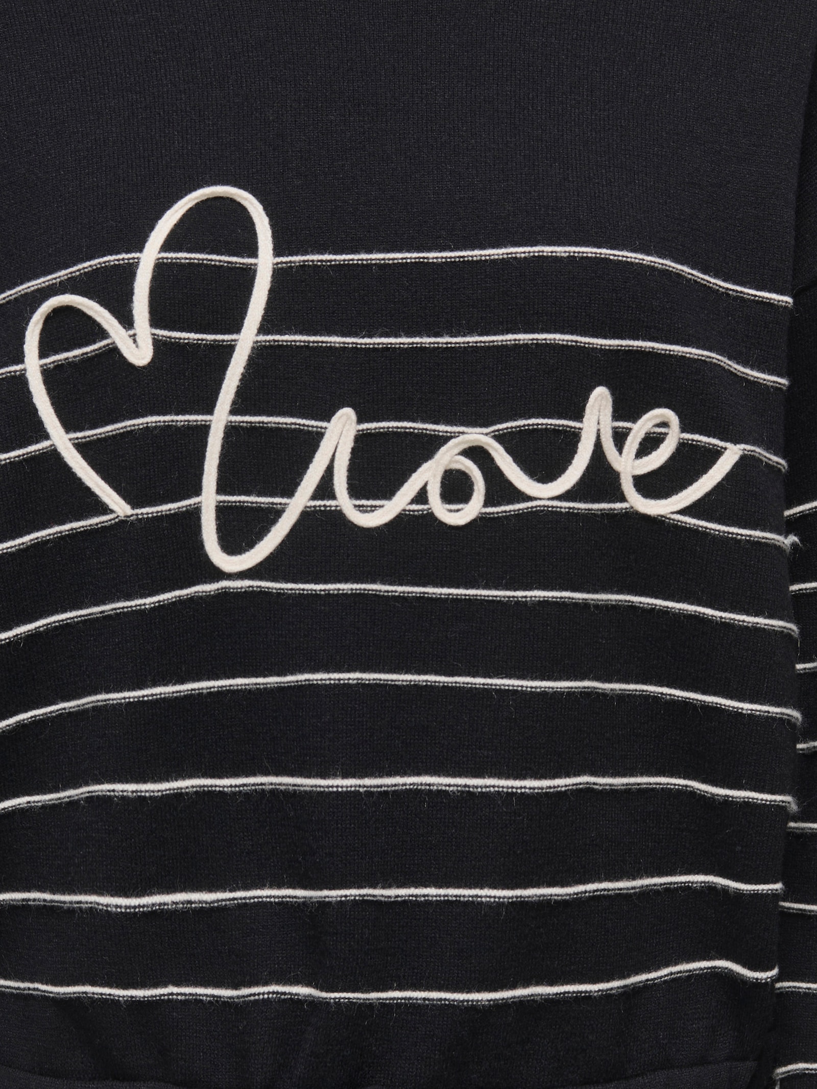ONLY CARMAKOMA Rundhalspullover - black detail:whitecap gray mel stripe/love