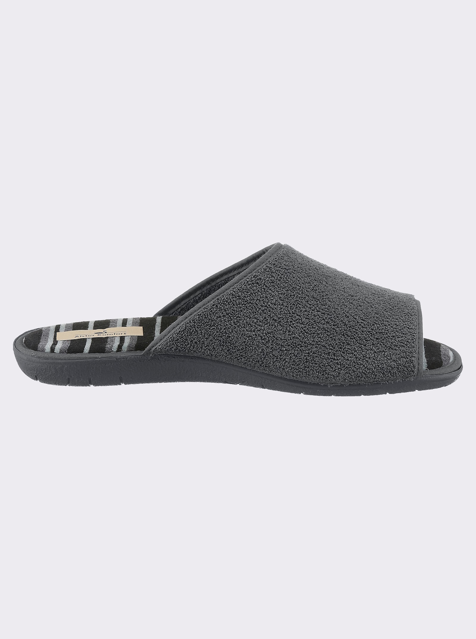 Pantoffel in Textil-Qualität - grau