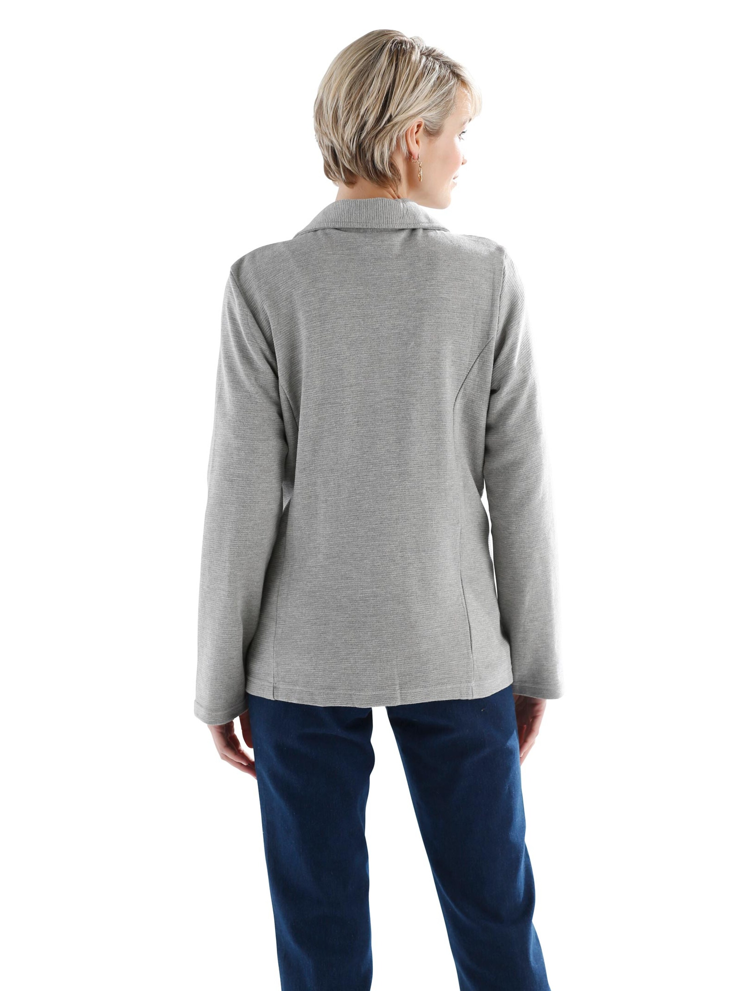 Shirtblazer - grau-meliert