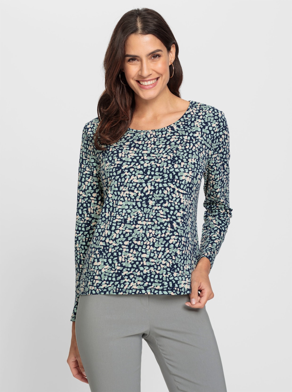Shirt met print - marine/jade bedrukt