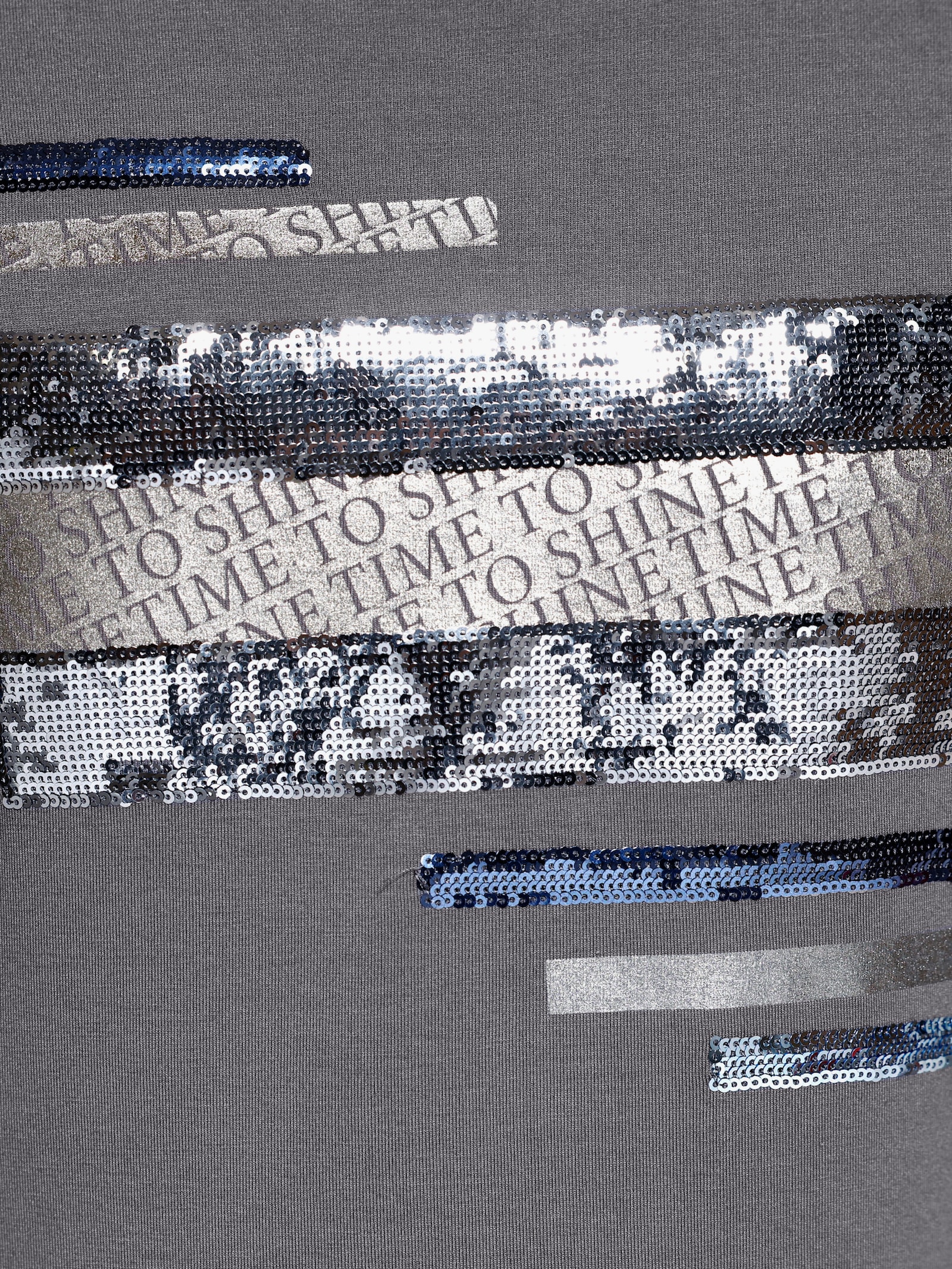 Langarmshirt mit funkelnden Pailletten - anthrazit