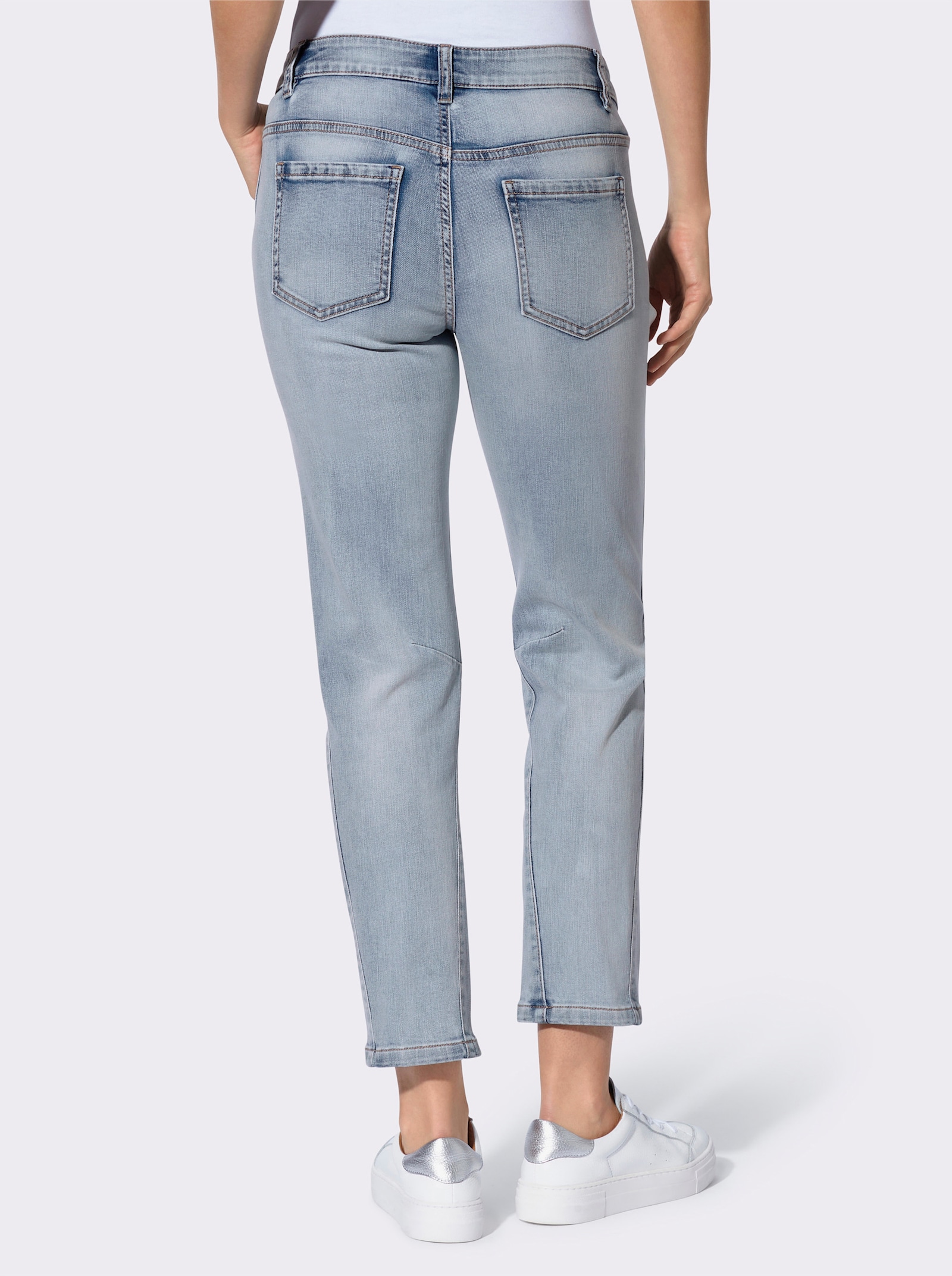 heine Boyfriend-Jeans mit Patches - blue-bleached