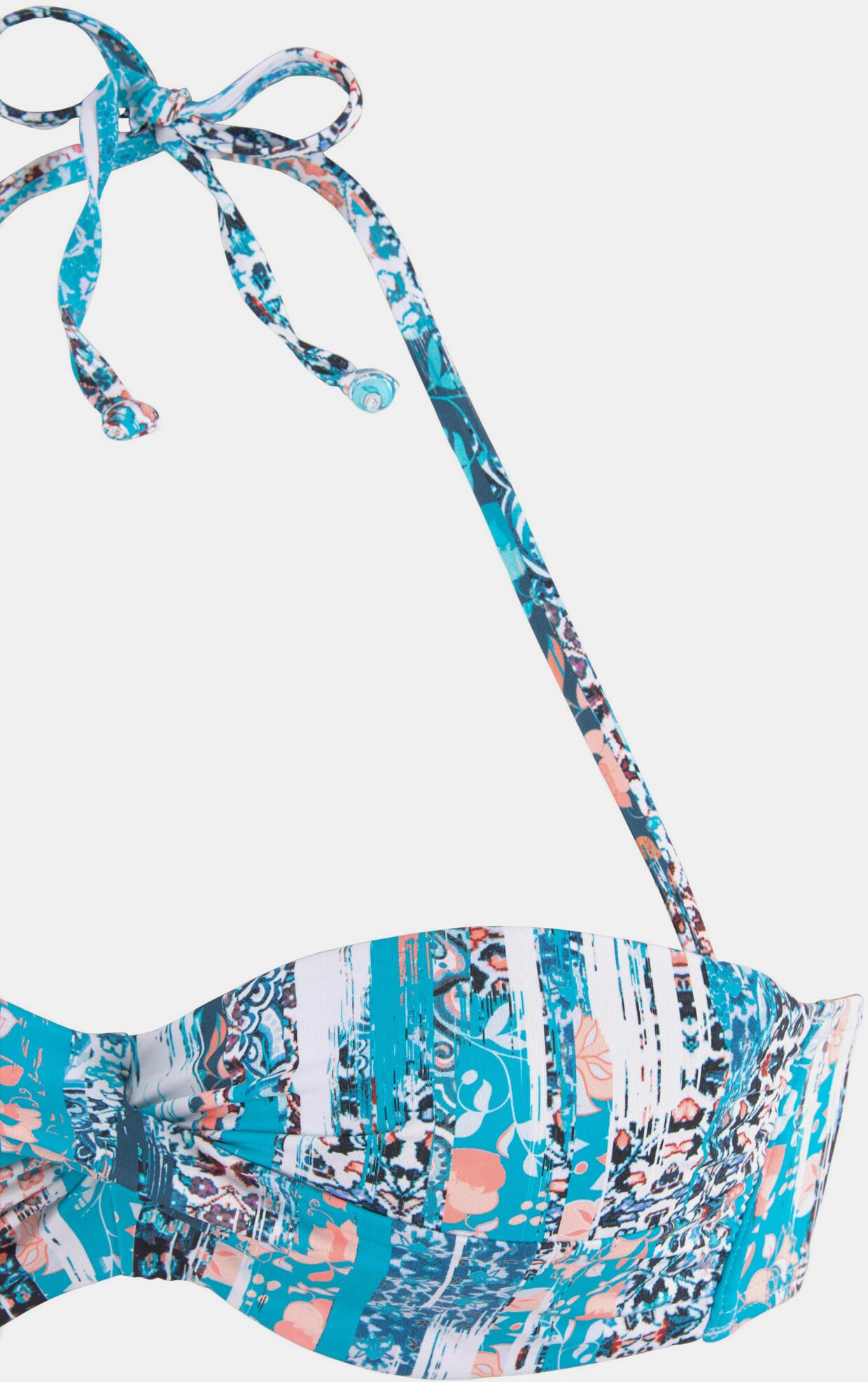Sunseeker Bandeau-Bikini-Top - petrol-bedruckt