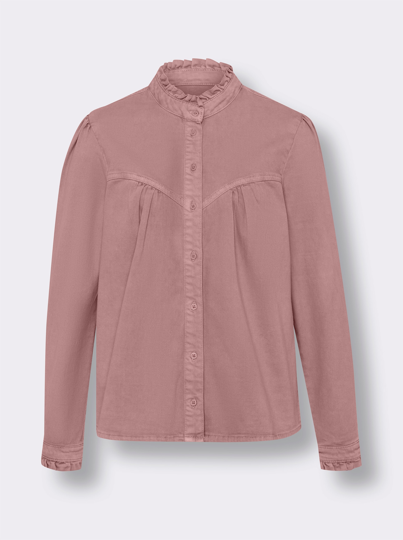 heine Džínová halenka s volánky - hortenziová