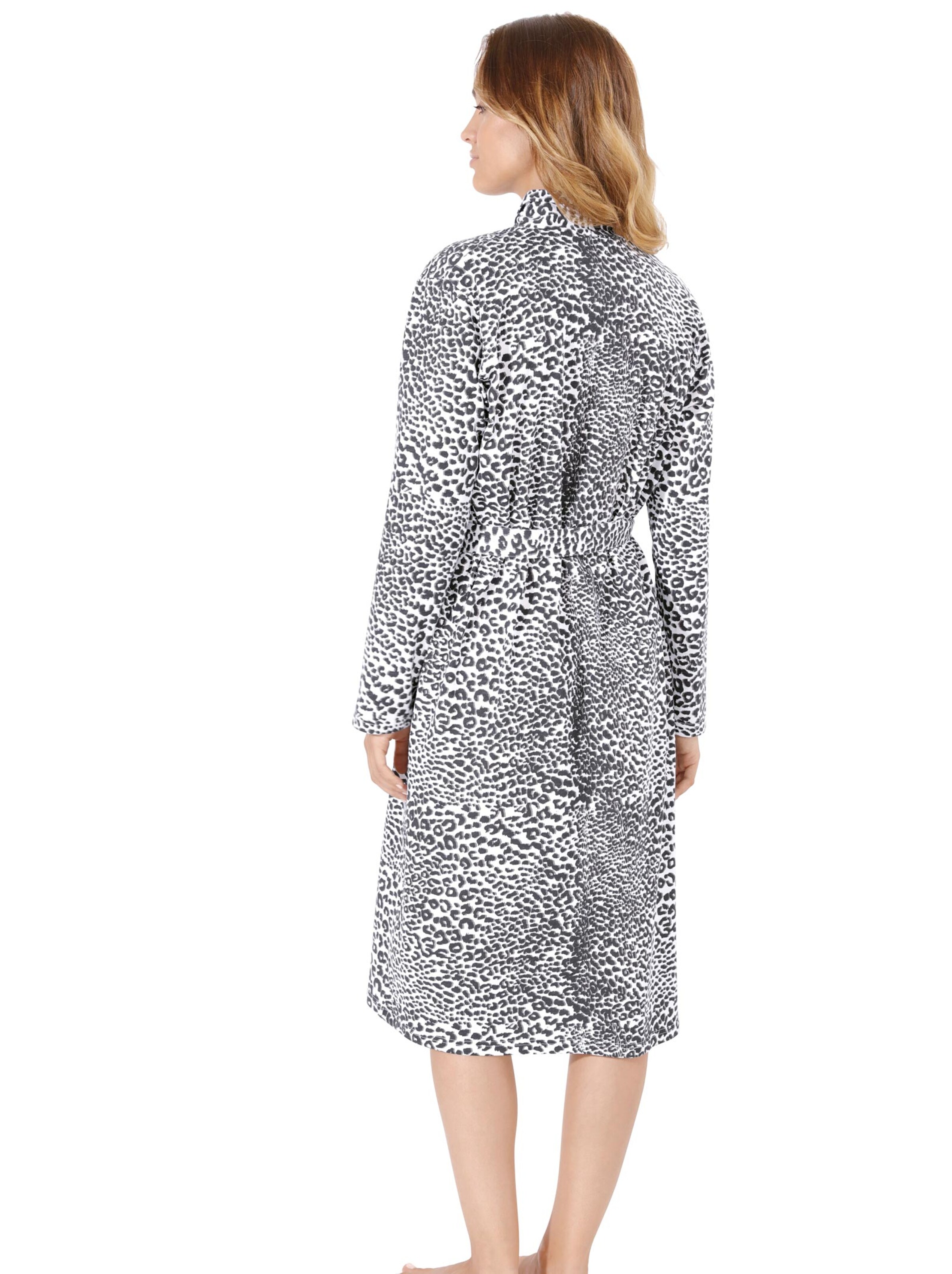 Morgenmantel - weiß-grau