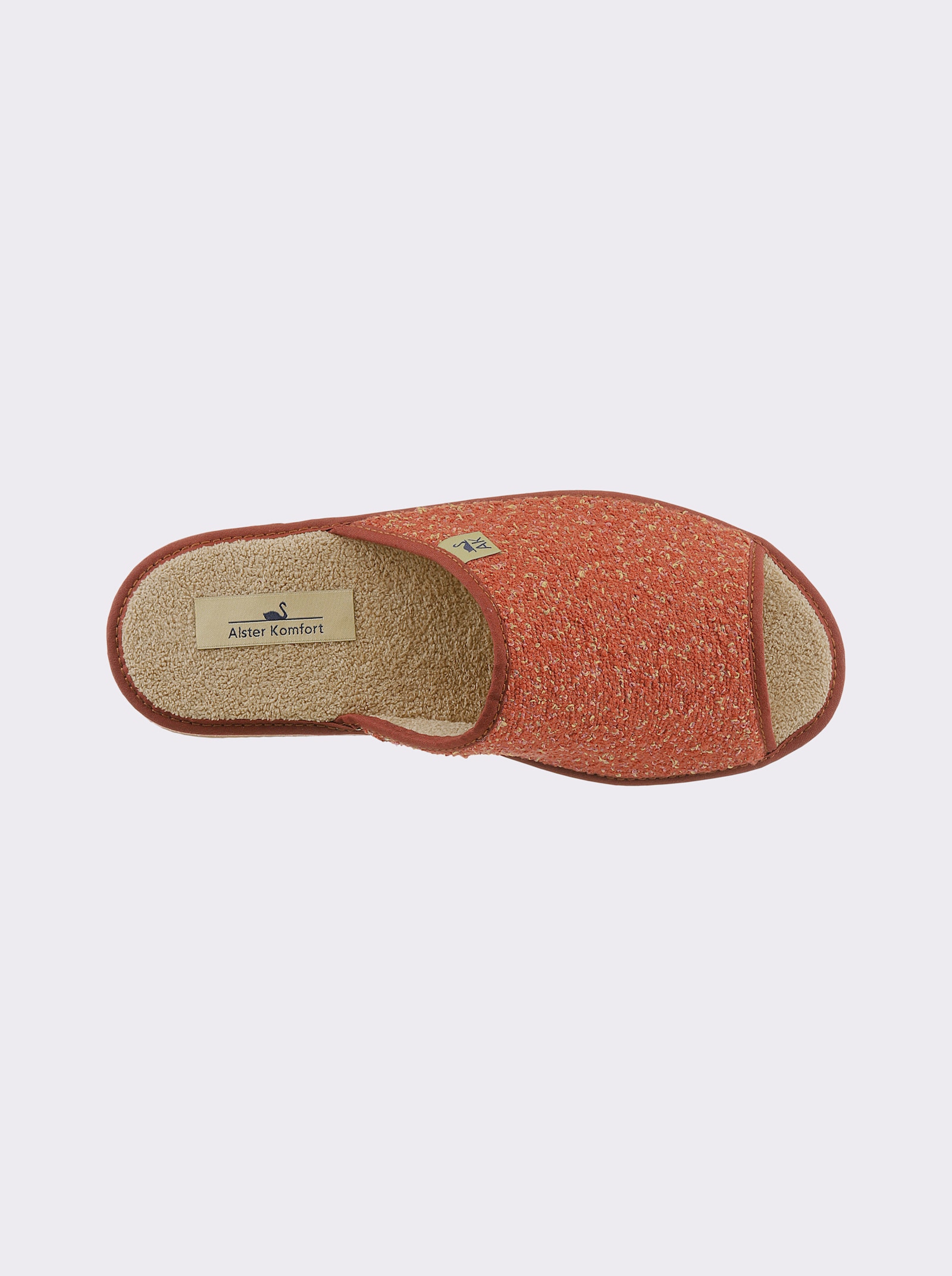 Pantoffel in Textil-Qualität - rostrot